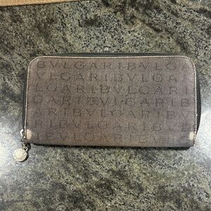 Bulgari Black & Gray Jean Material Wallet- Rehab condition